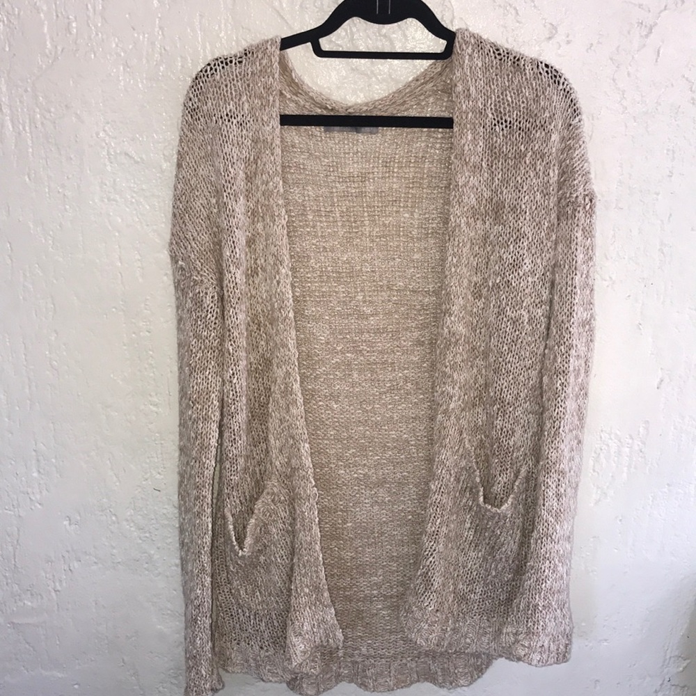 Nordstrom long cream & white  cardigan